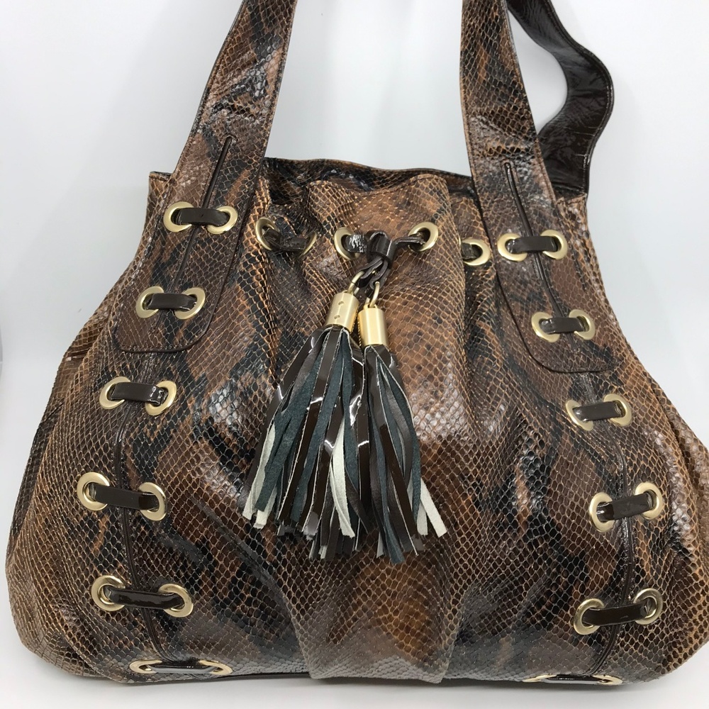 Michael Kors Brown Python Leather Shoulder Bag - image 8